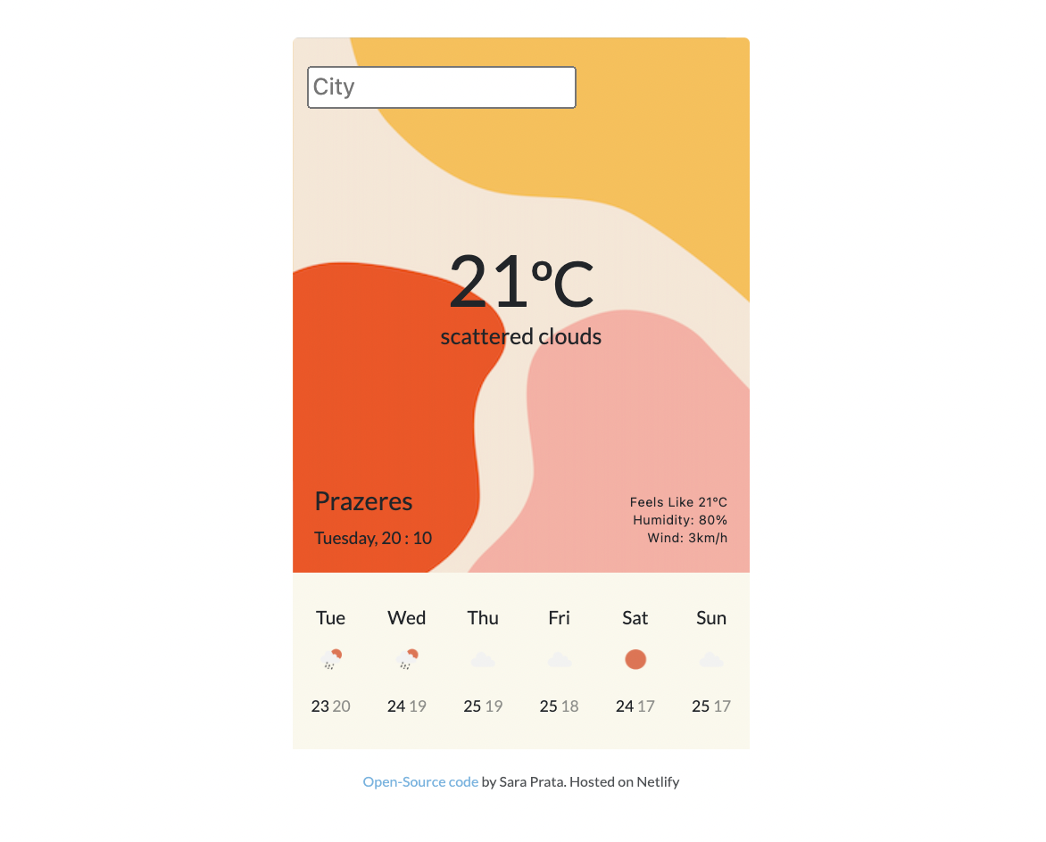 Weather App Project Preview